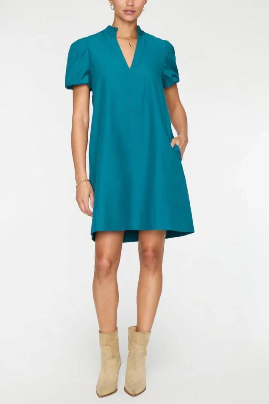 NEW BROCHU WALKER cameron mini dress in lagoon